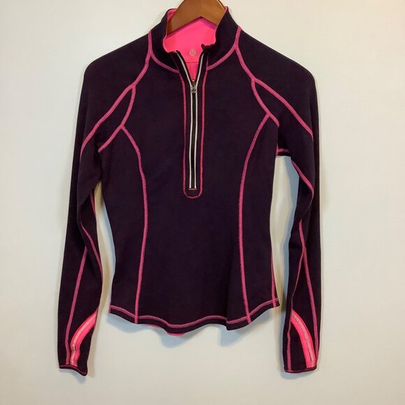Lululemon Run Switch Back 1/2 Zip Reversible Pullover Pink/Navy Women No Tag 4?? - Picture 1 of 9